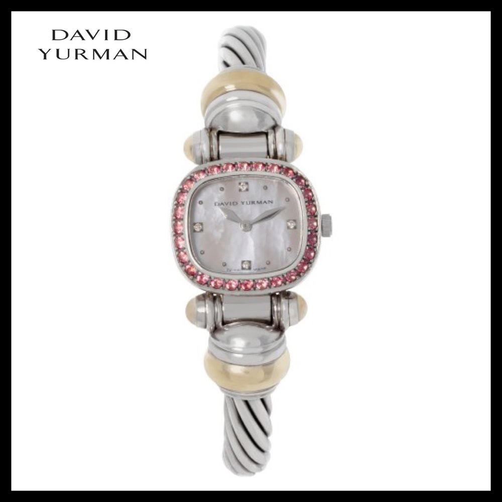 DAVID YURMAN Cable Watch T-61339 Sterling Silver Mother Of Pearl dial 20mm Quart